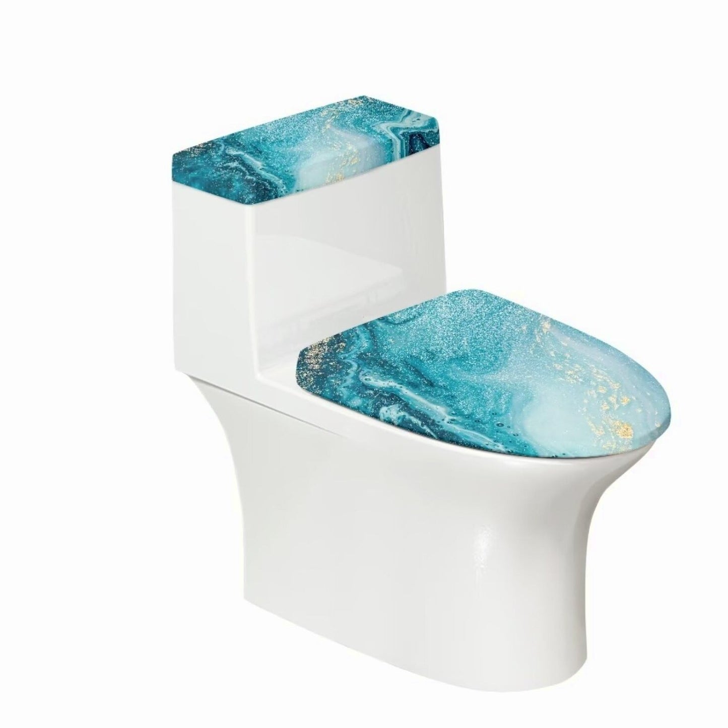 Blue Marble Tet Lid and Tank Cover Set 2 Pack