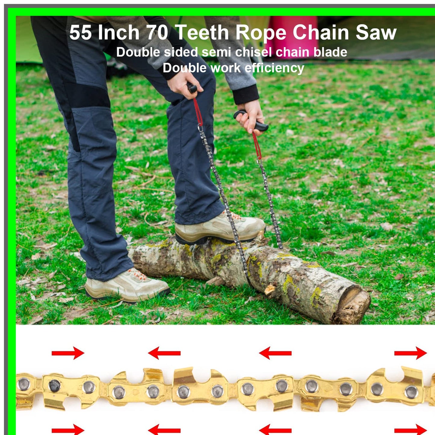 High Limb Rope Saw Kit with 70 Sharp Teeth for Effortless Tree Cutting