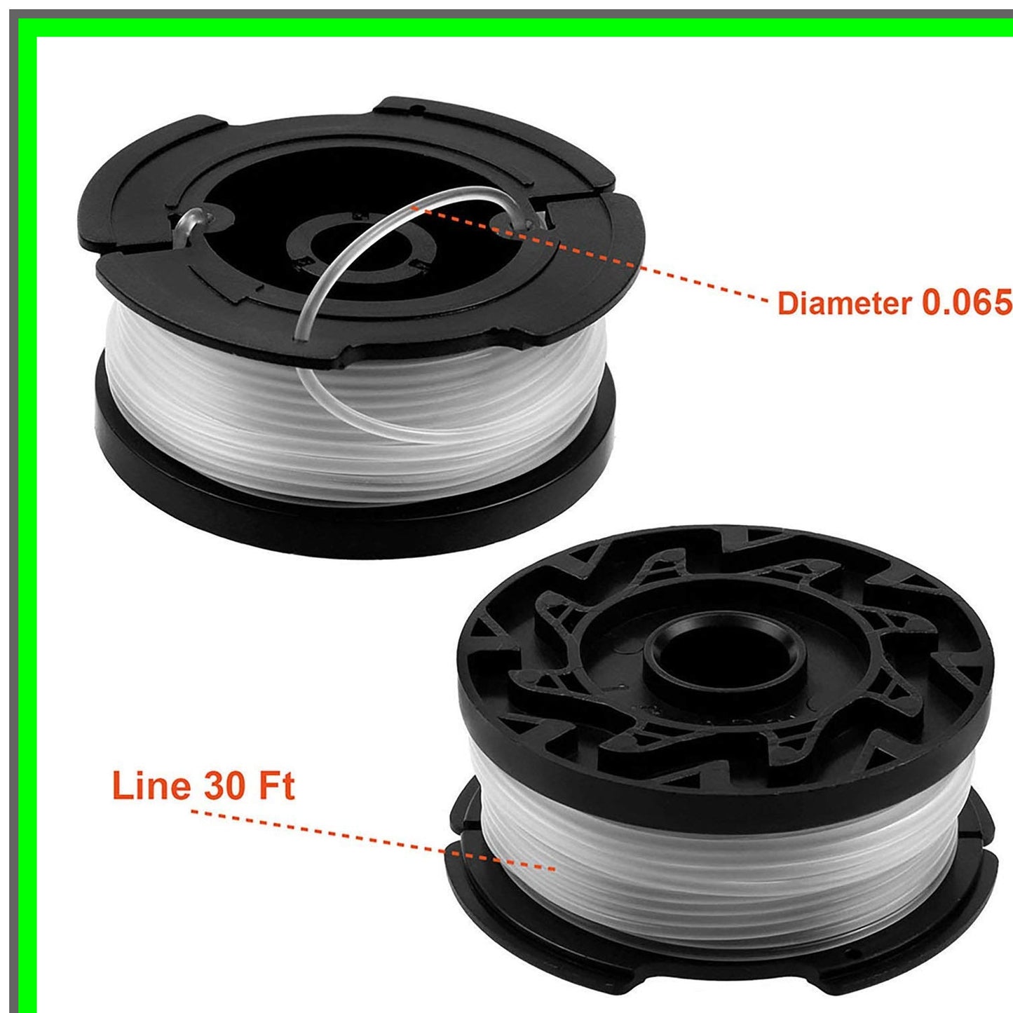 String Trimmer Spool Refills 30ft 0.065" Compatible with Black and Decker