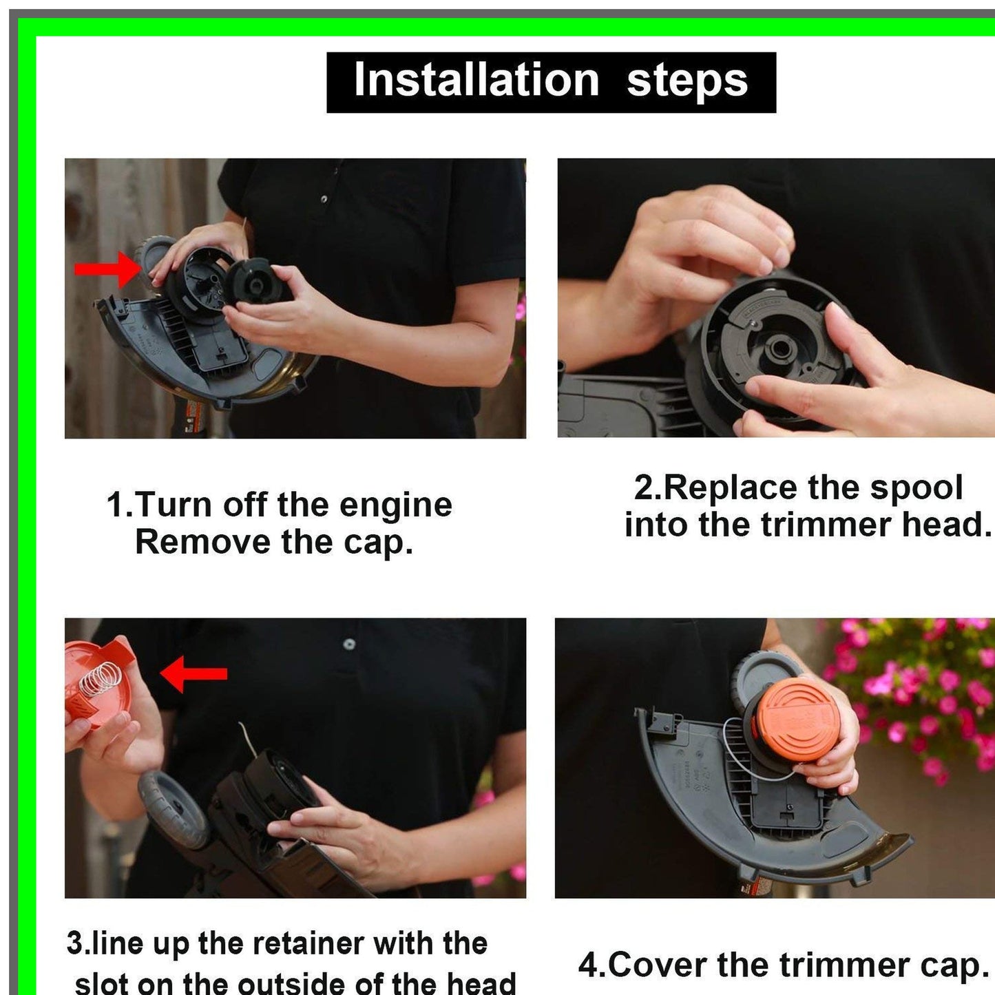 String Trimmer Spool Refills 30ft 0.065" Compatible with Black and Decker