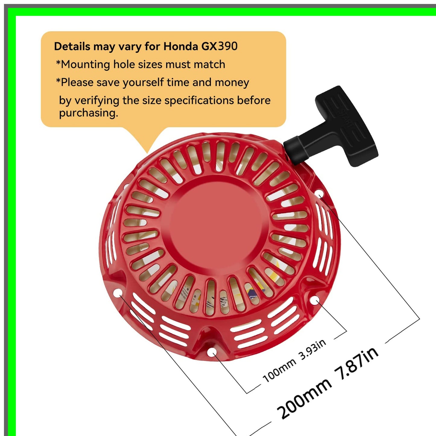 Honda GX390 Recoil Pull Starter Assembly for 11HP 13HP 420cc Mowers