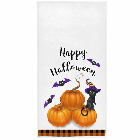 Black Cat Hand Bath Towel 16x30 in