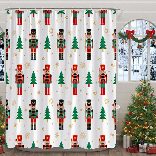 Xmas Tree Snowflake Shower Curtain 70x70 inches