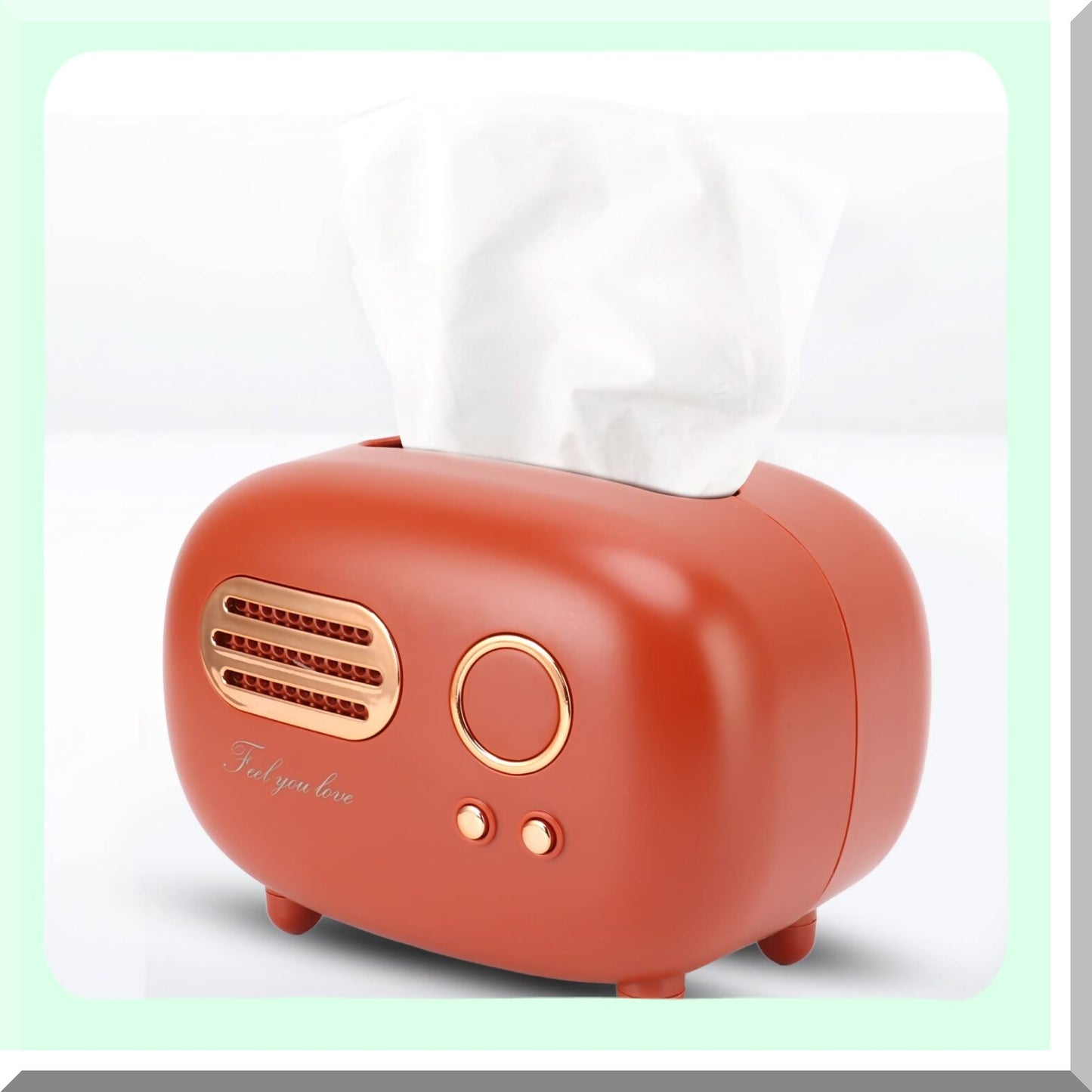 Retro Radio Tissue Box Cover Red