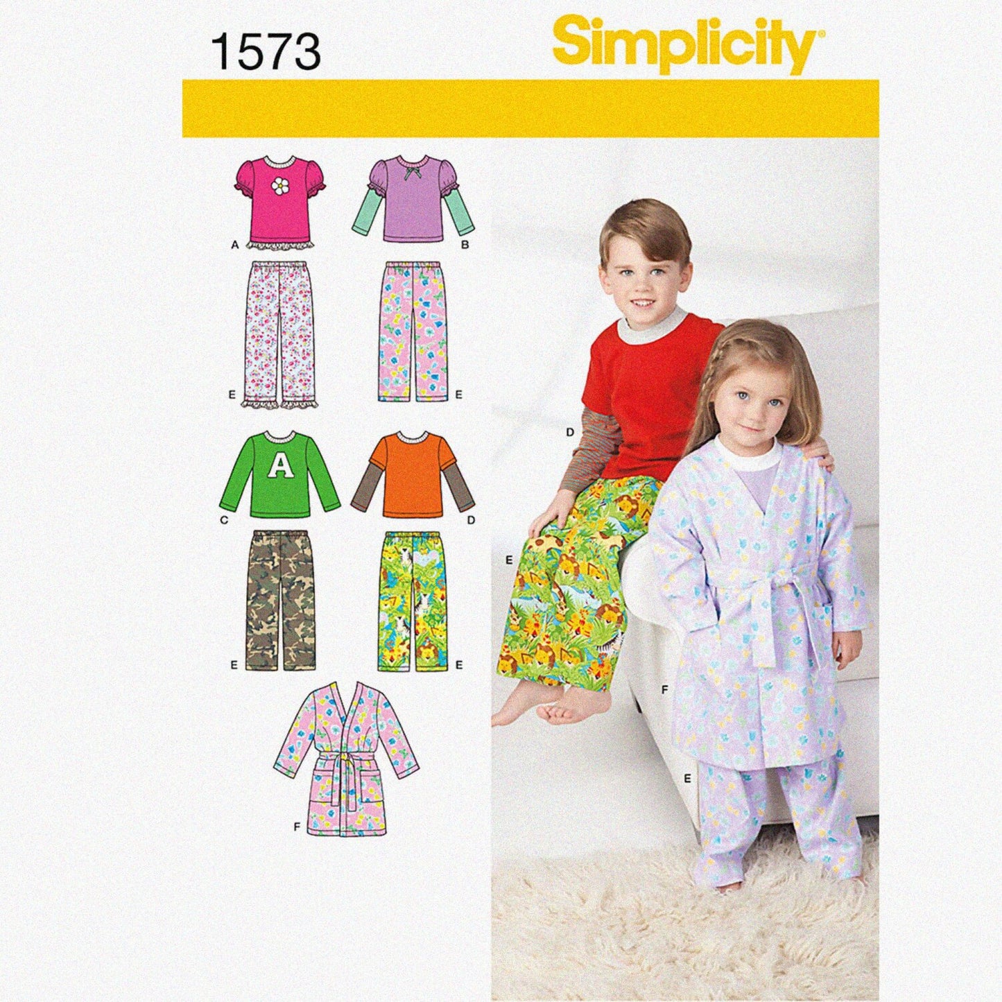 Children's Pajamas and Robe Sewing Pattern Sizes 4-8