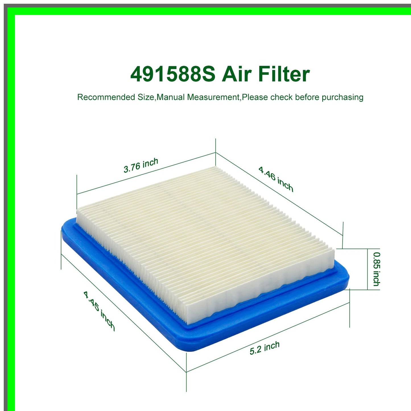 Dual Pack Air Filter for Briggs Stratton Toro Troy Bilt Lawn Mowers