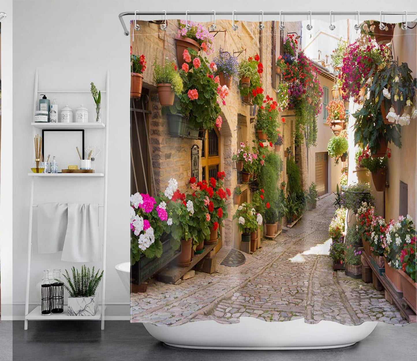 European Nature Scene Shower Curtain 72x72 Polyester