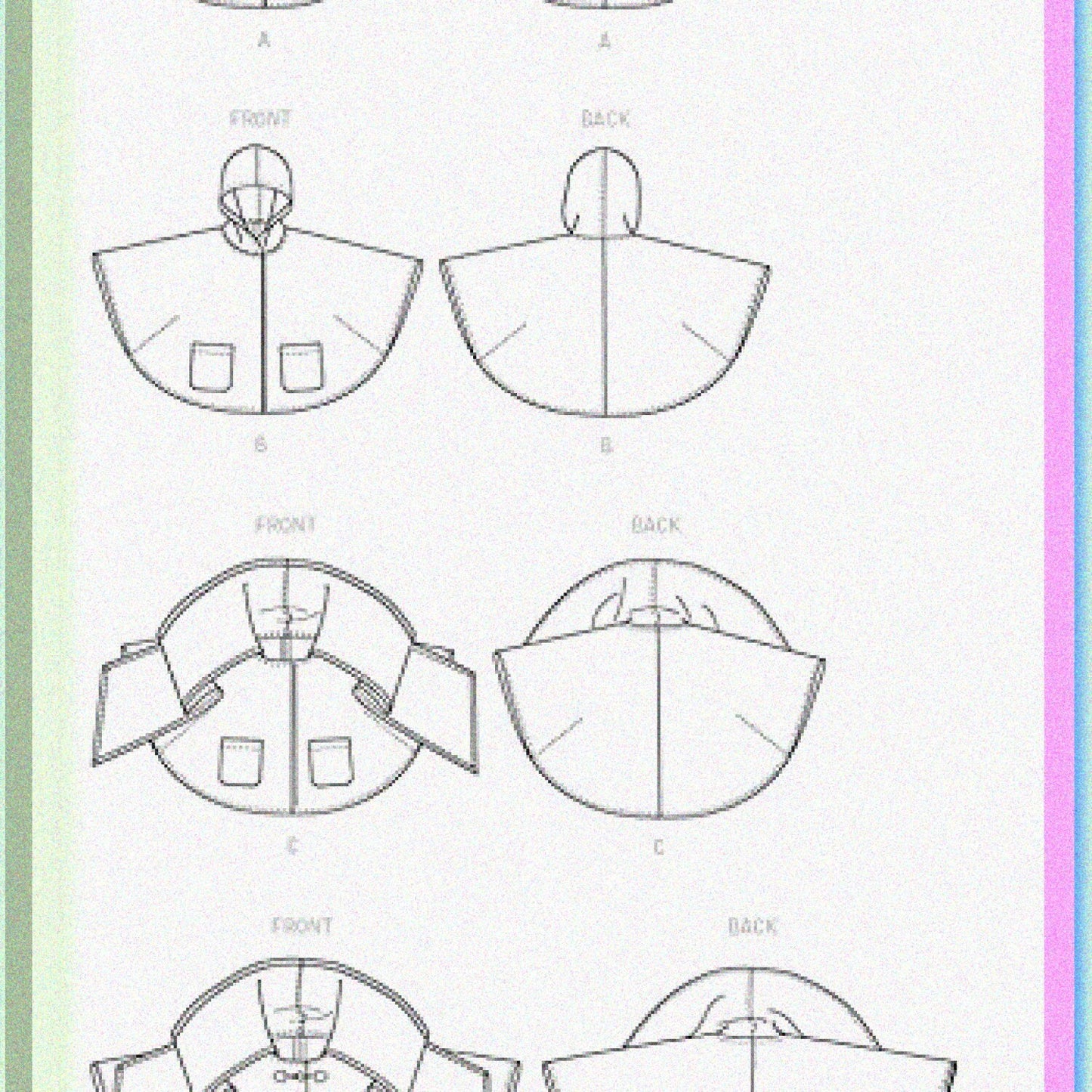 Rainbow Comfort Ponchos Multi-Color ZZ Size