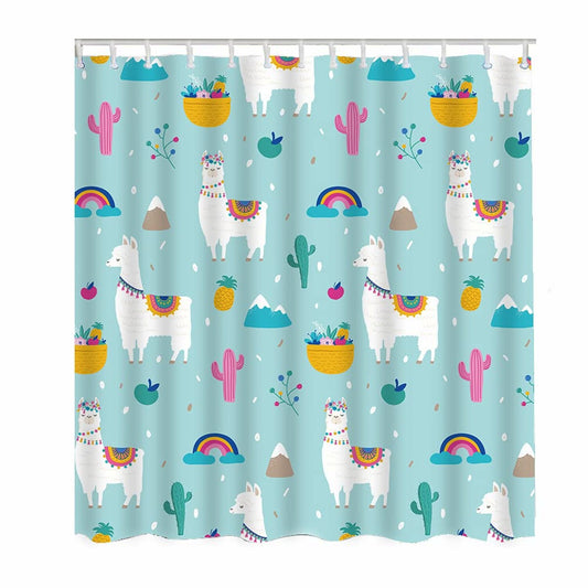 Llama Alpaca Waterproof Shower Curtain 60x72 Inch