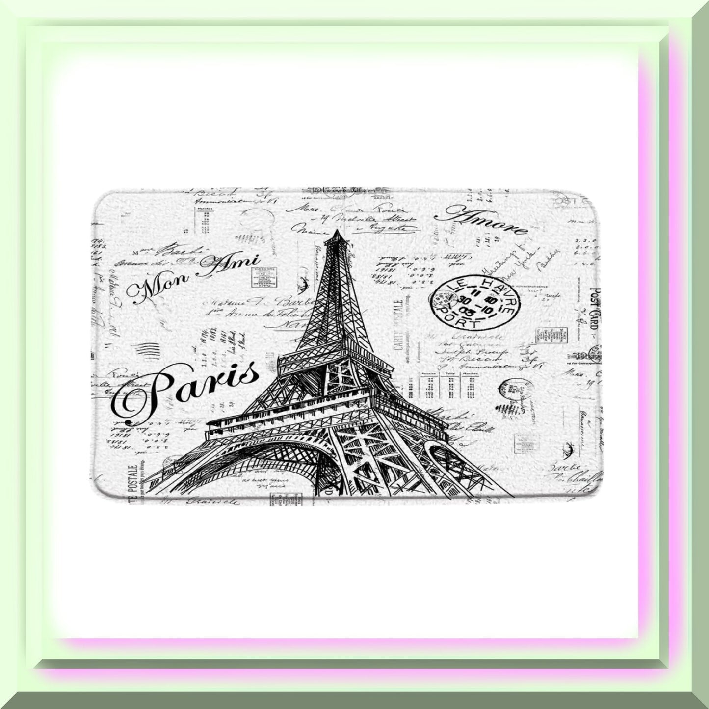 Eiffel Tower Bath Mat 18x30 Inch Microfiber