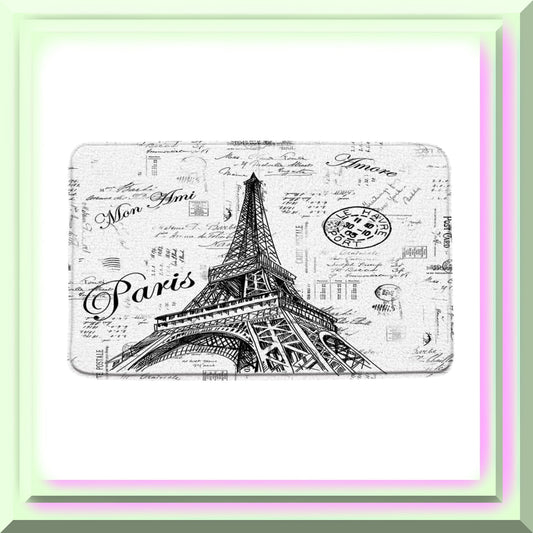Eiffel Tower Bath Mat 18x30 Inch Microfiber