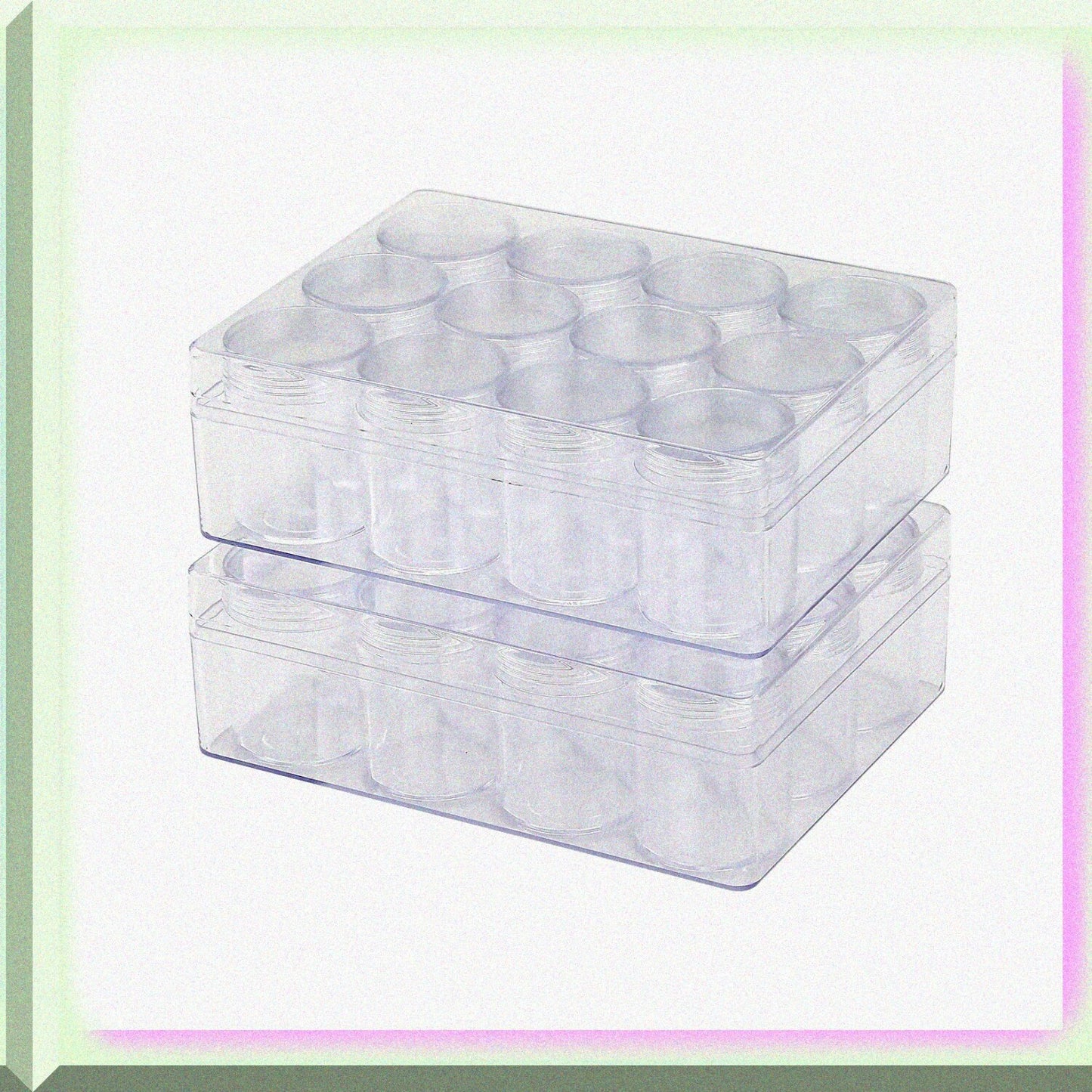 12 Grids Plastic Storage Containers for Beads and Jewelry (2 Pack)