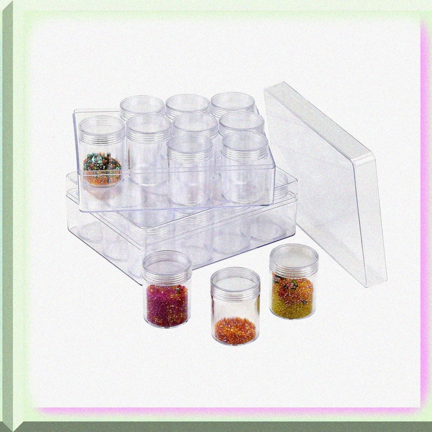 12 Grids Plastic Storage Containers for Beads and Jewelry (2 Pack)