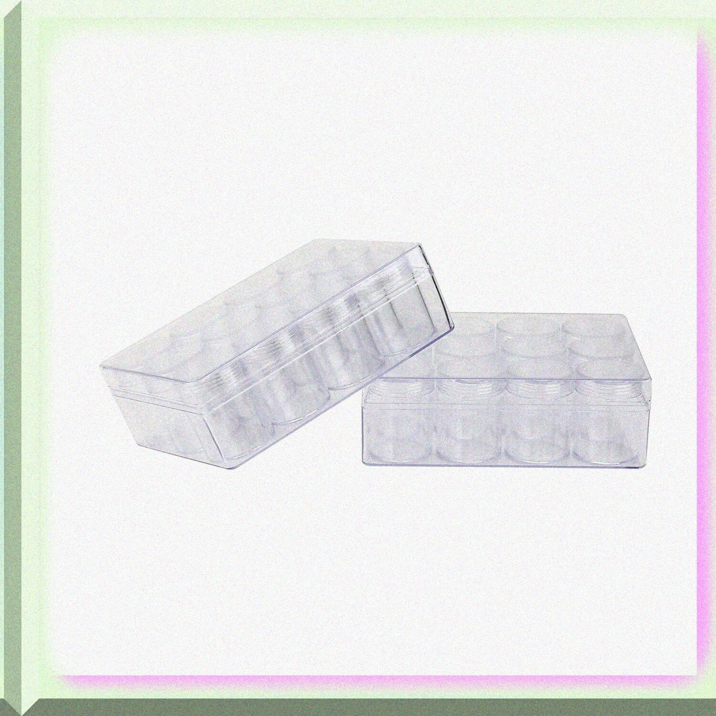 12 Grids Plastic Storage Containers for Beads and Jewelry (2 Pack)