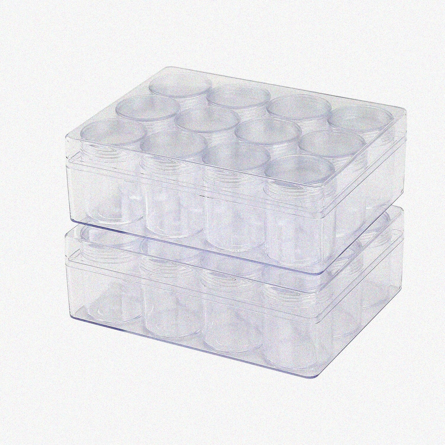 12 Grids Plastic Storage Containers for Beads and Jewelry (2 Pack)