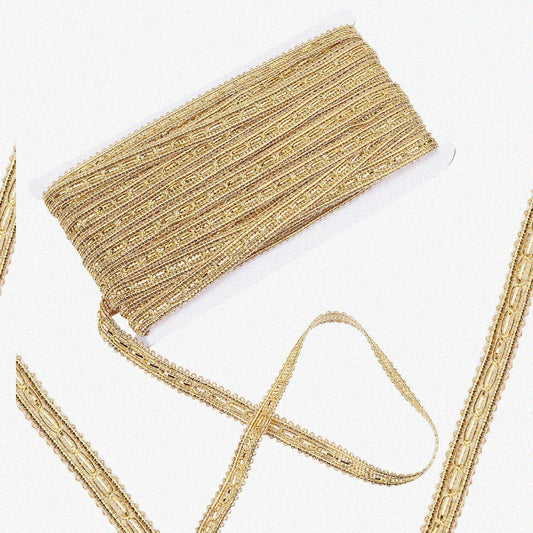 Gold Shiny Lurex Gimp Braid Trim 14mm