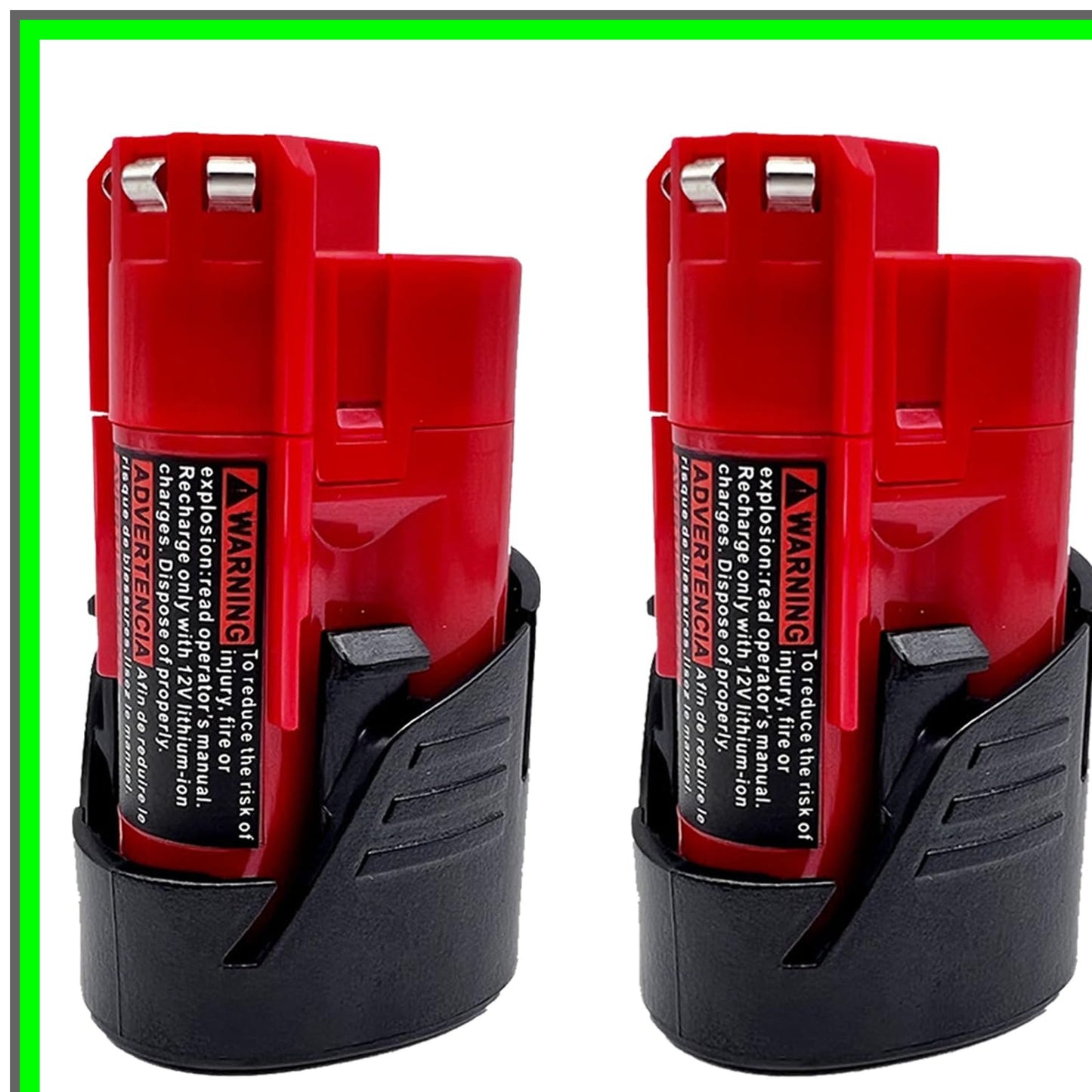 12V 3.0Ah Battery Replacement for Milwaukee Power Tools - 2 Pack