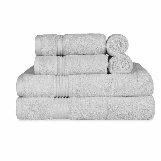 Egyptian Cotton 6-Piece Towel Set Silver