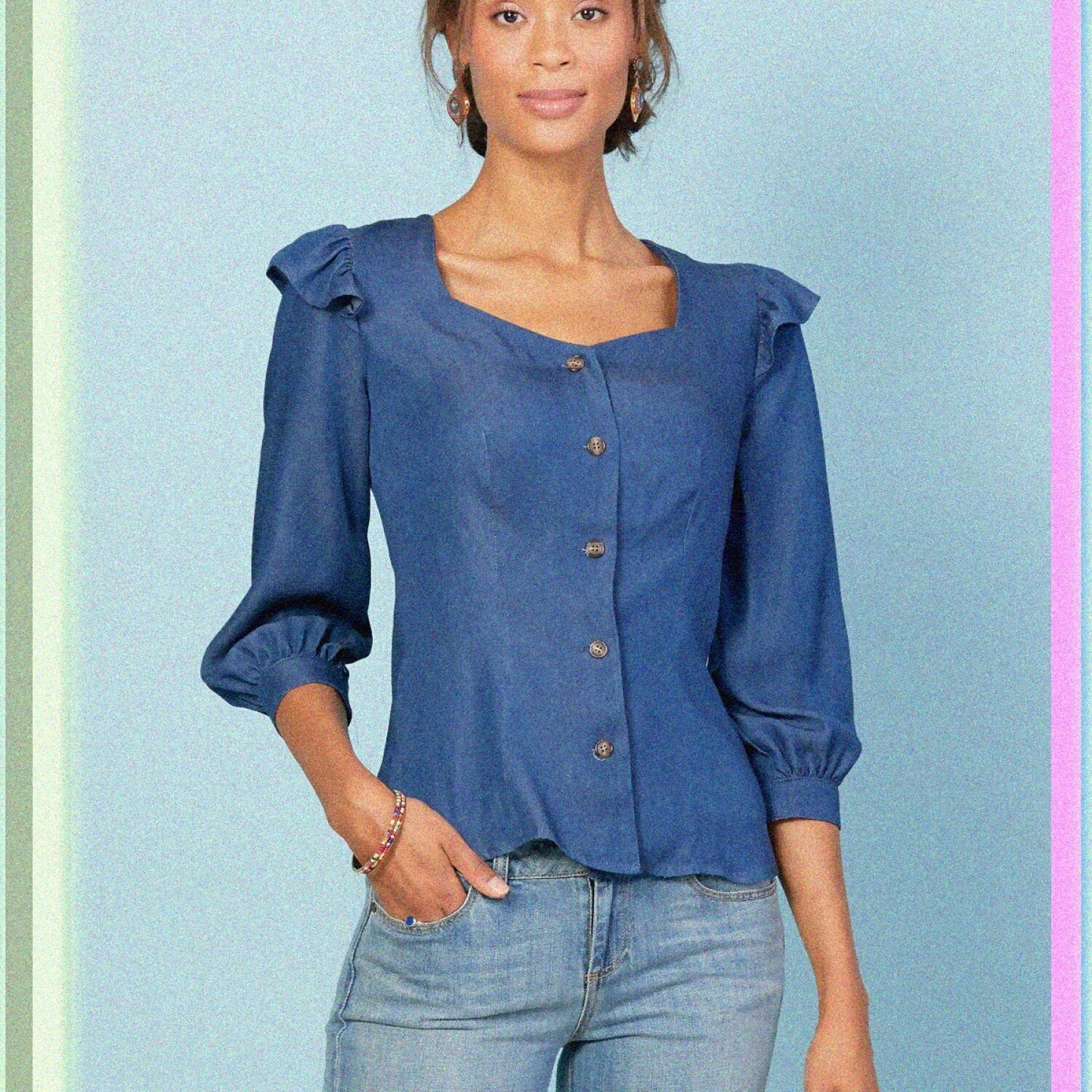 Sewing Kit for 4 Women's Blouses, Sizes 6-14