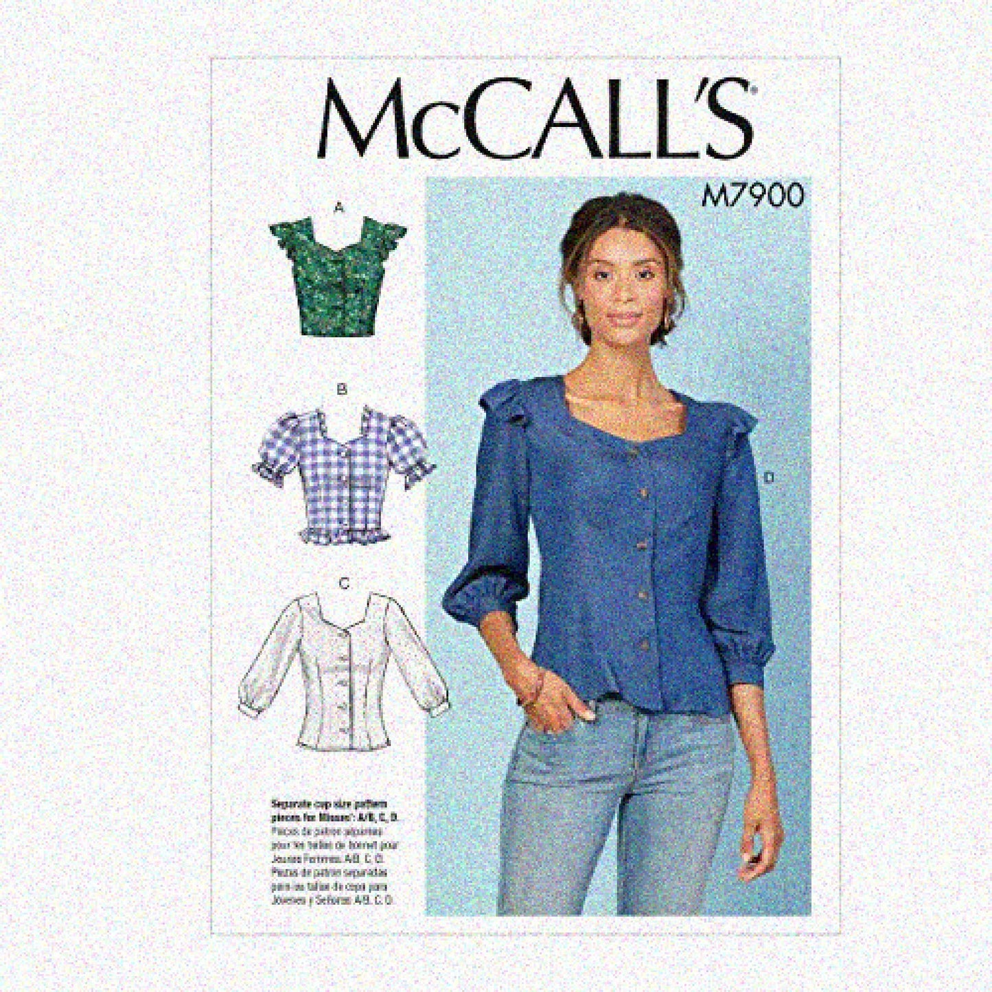 Sewing Kit for 4 Women's Blouses, Sizes 6-14