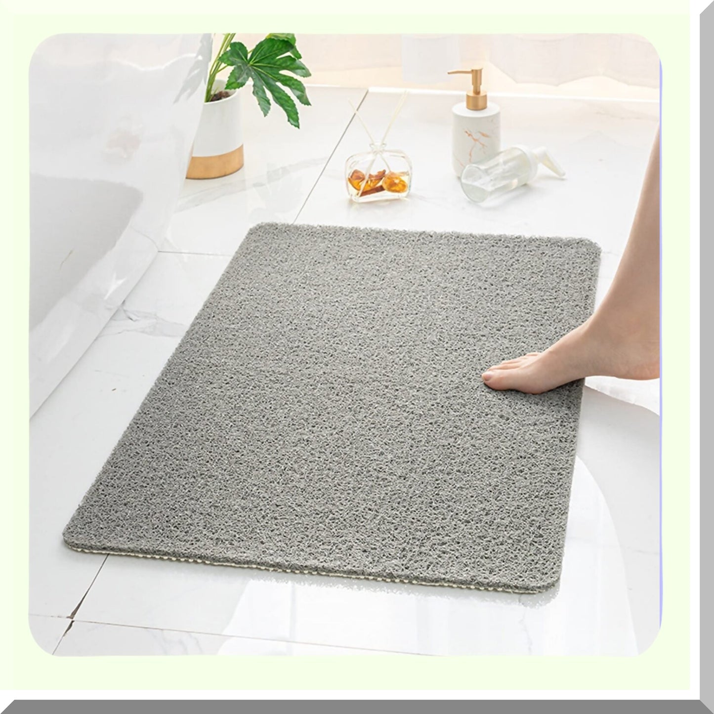 Gray Non-Slip Bath Mat 40x80cm