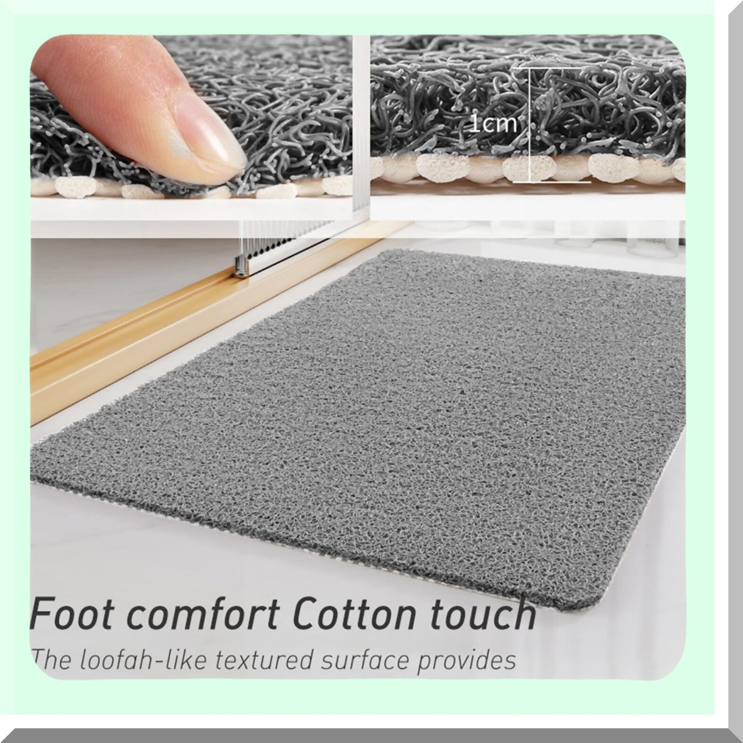 Gray Non-Slip Bath Mat 40x80cm
