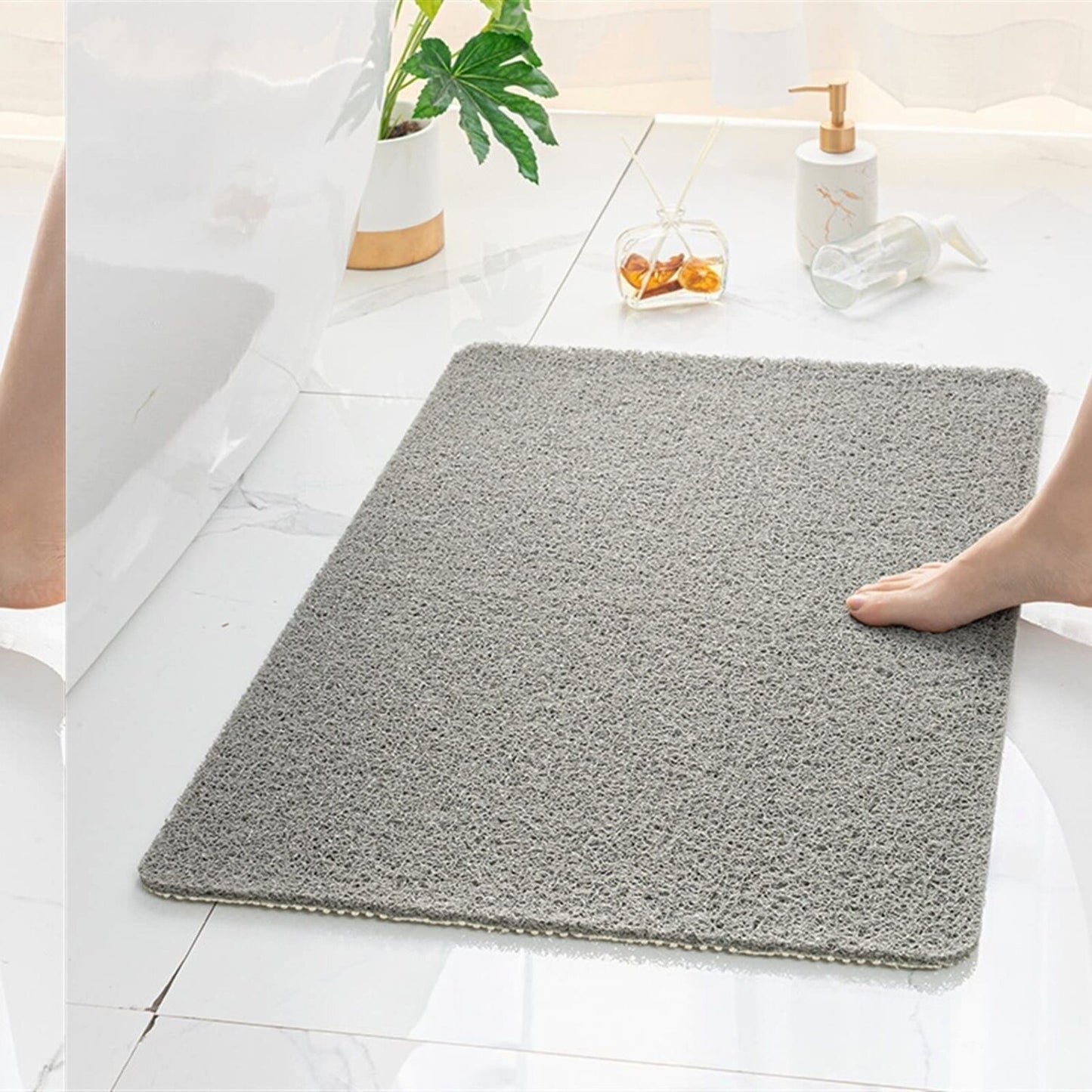 Gray Non-Slip Bath Mat 40x80cm
