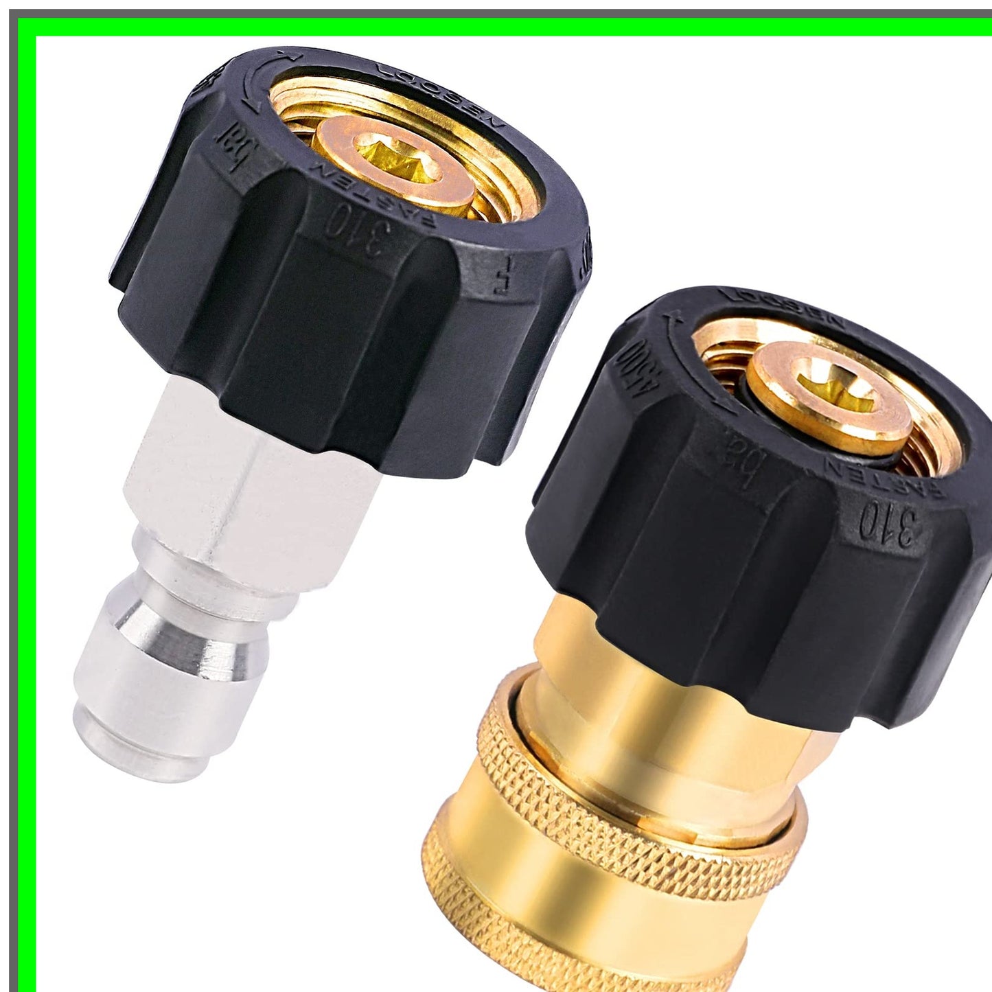 Pressure Washer Quick Connect Adapter Set for M22 and 3/8 Inch Fittings