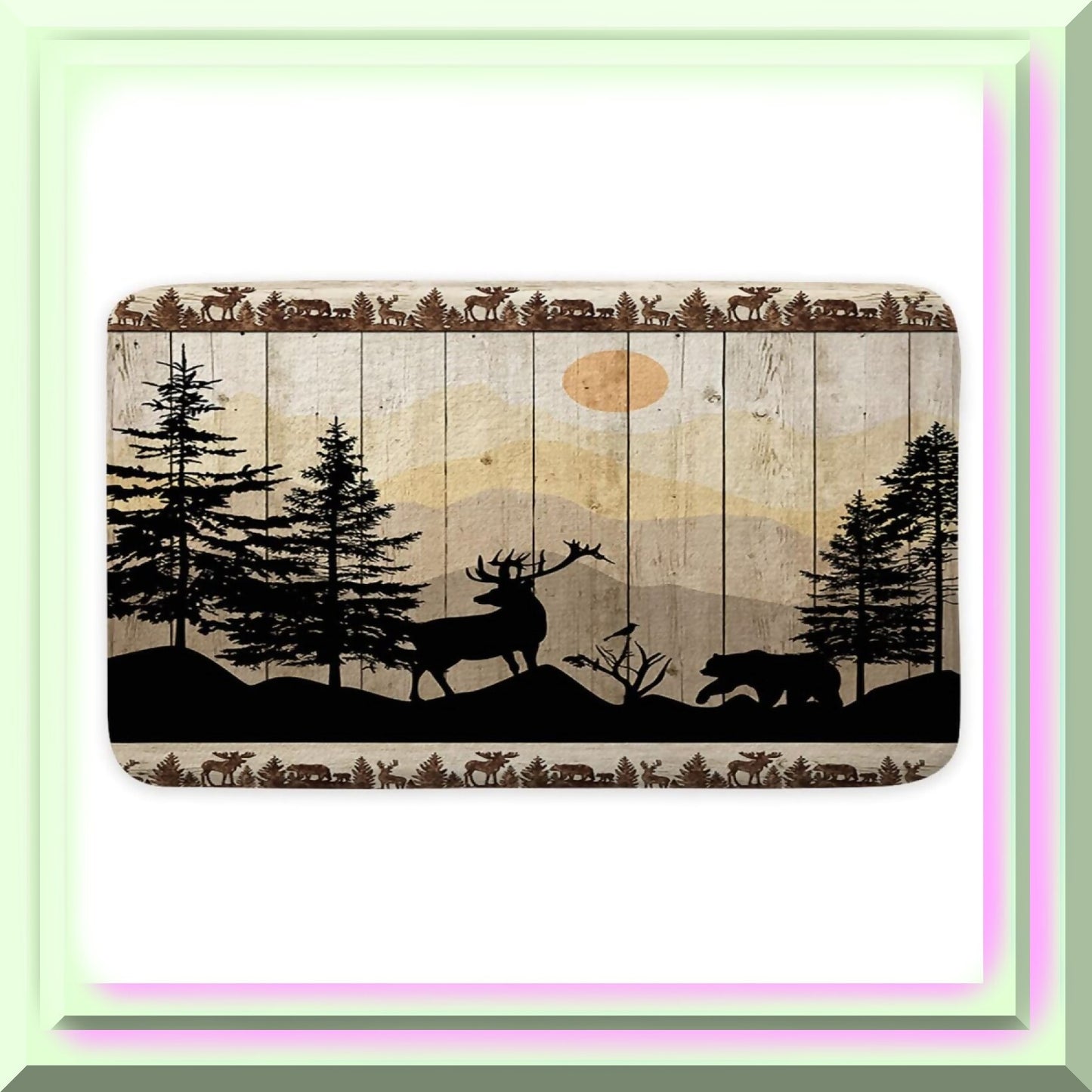 Rustic Forest Animal Bath Rug 17x29