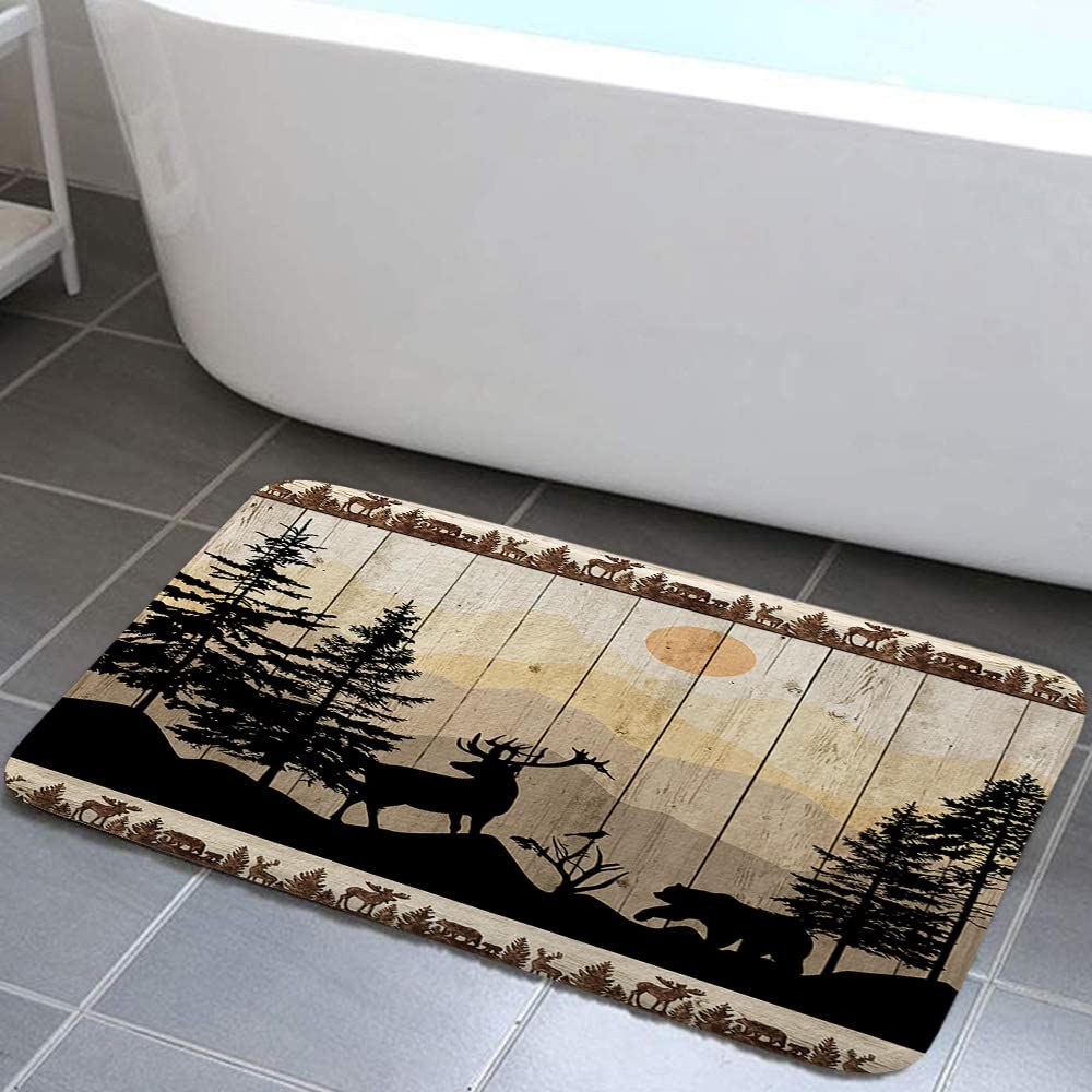 Rustic Forest Animal Bath Rug 17x29