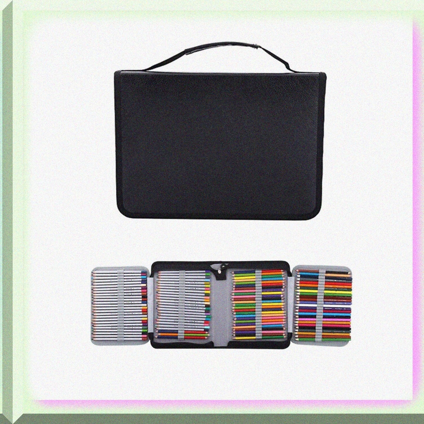 150 Slots PU Leather Fabric Pencil Case
