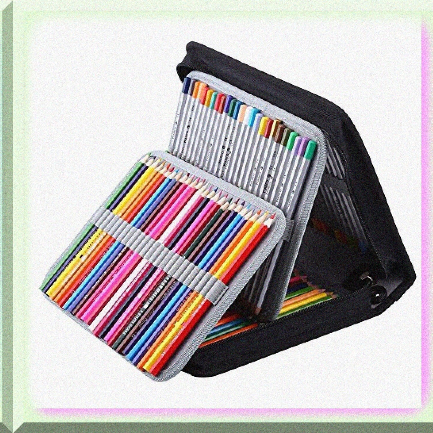 150 Slots PU Leather Fabric Pencil Case