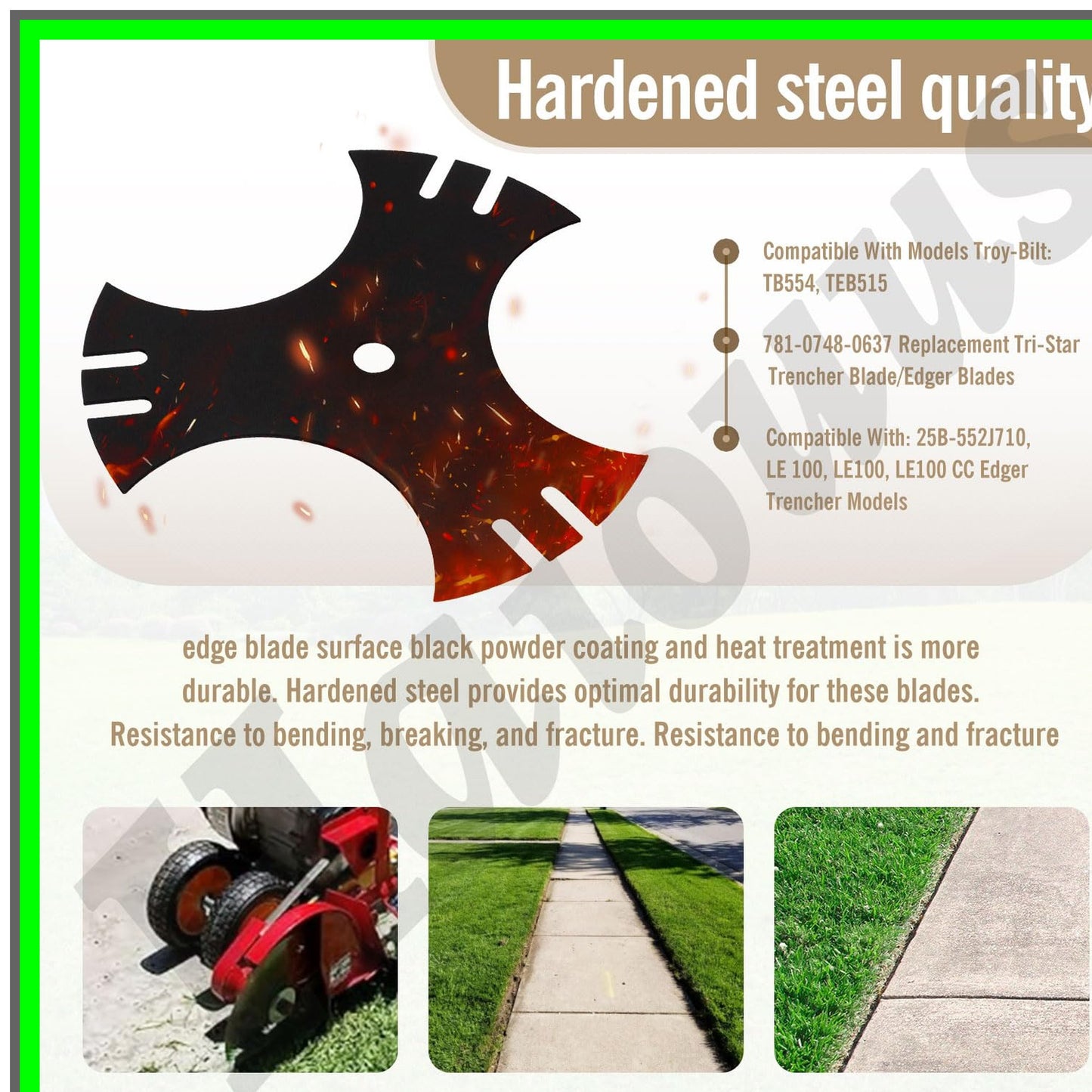 Tri-Star Edger Blade Replacement for MTD Troy-Bilt 9x5/8 Inch Center Hole