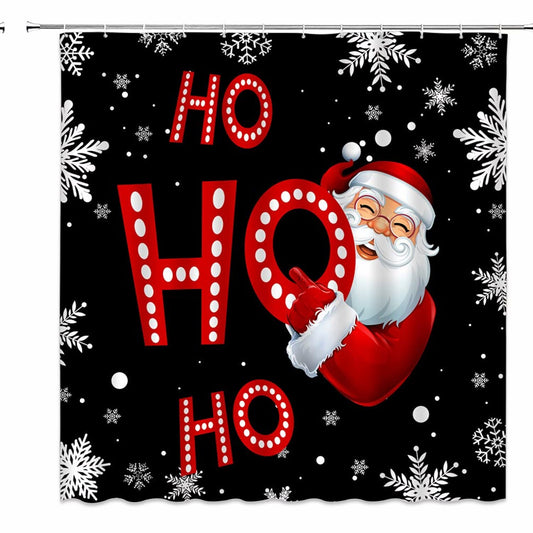 Merry Shower Curtain Red Black White 70"x70"