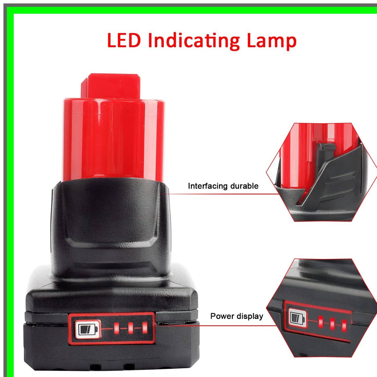 12V 6Ah Lithium-ion Replacement Battery for Milwaukee Power Tools
