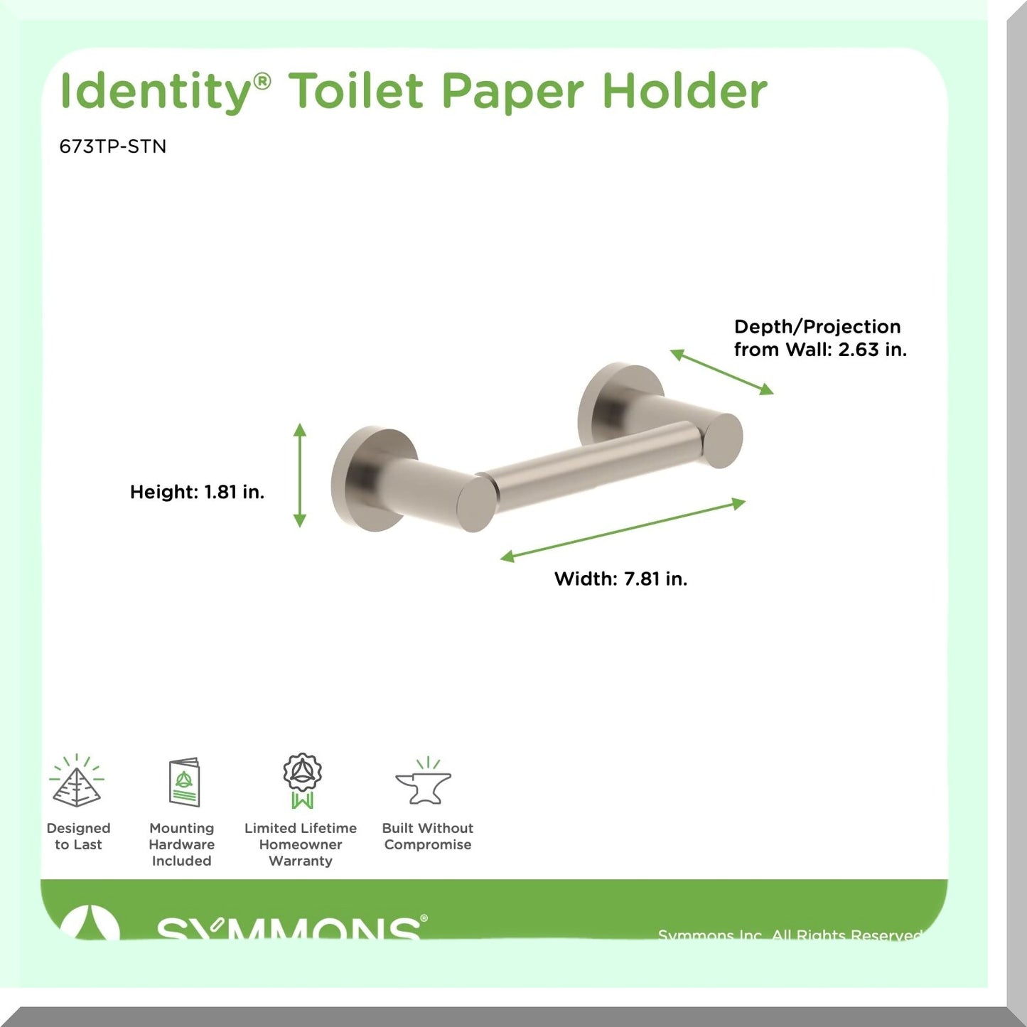 Identity Wall-Mounted Tet Paper Holder Nickel