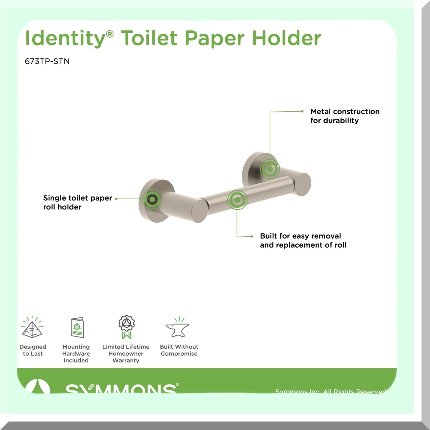 Identity Wall-Mounted Tet Paper Holder Nickel