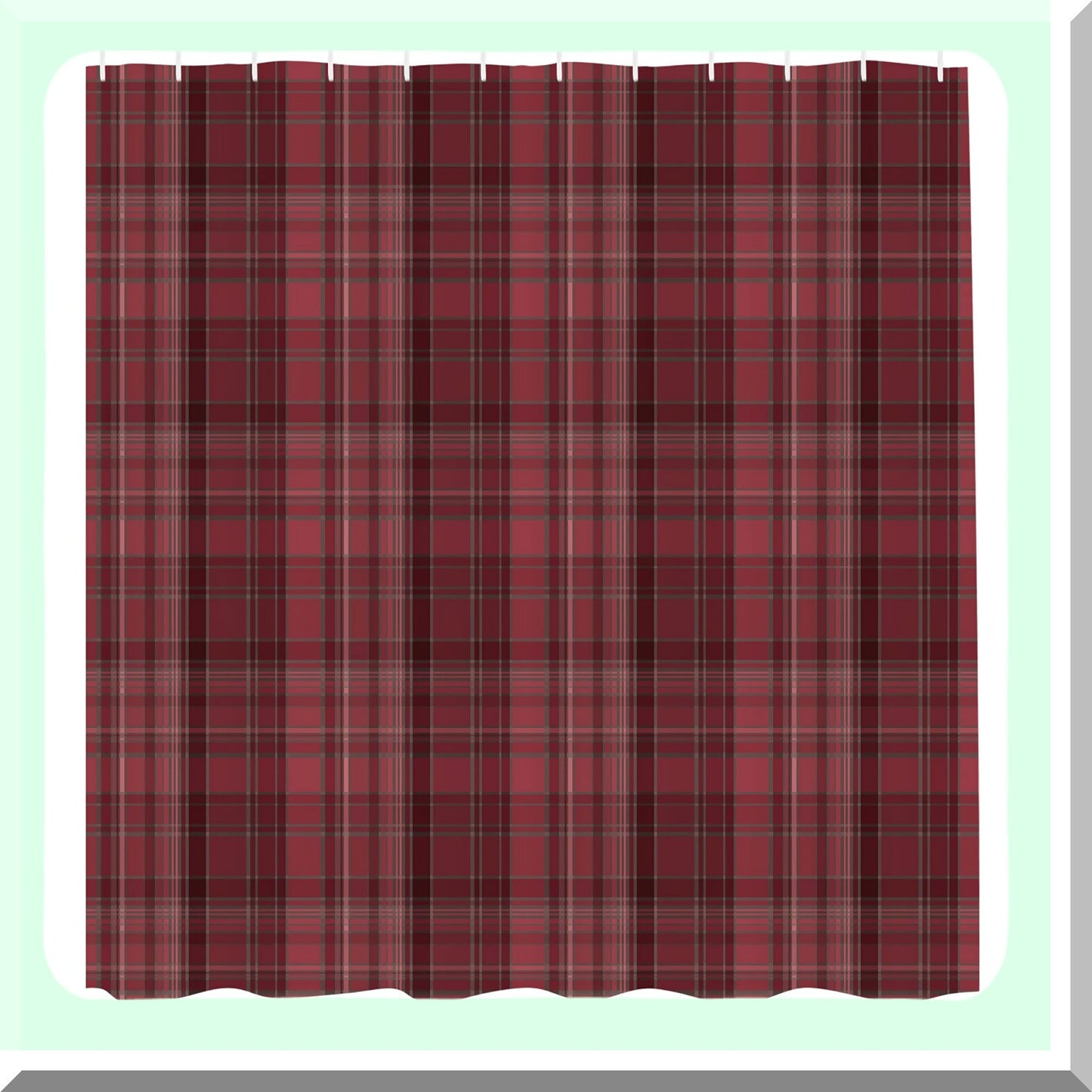 Plaid Shower Curtain, Striped Geometric, 69x75 Inches
