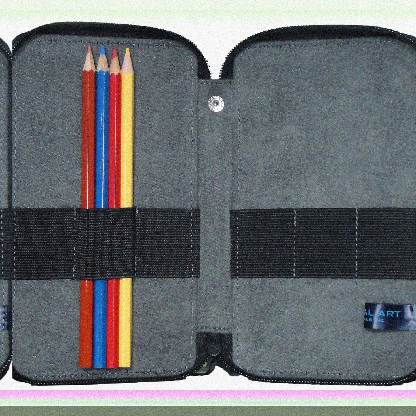 Canvas Storage Case for Pencils, Markers, Pens, Art Supplies, Steel Blue