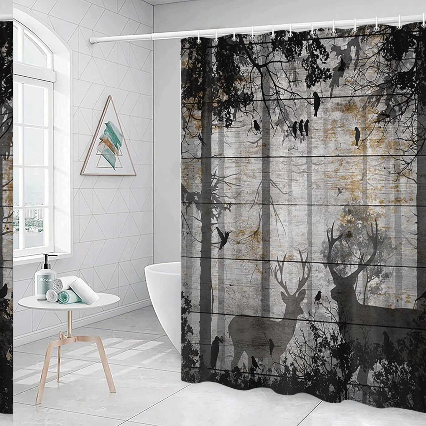 Rustic Deer Shower Curtain 69x70 inches