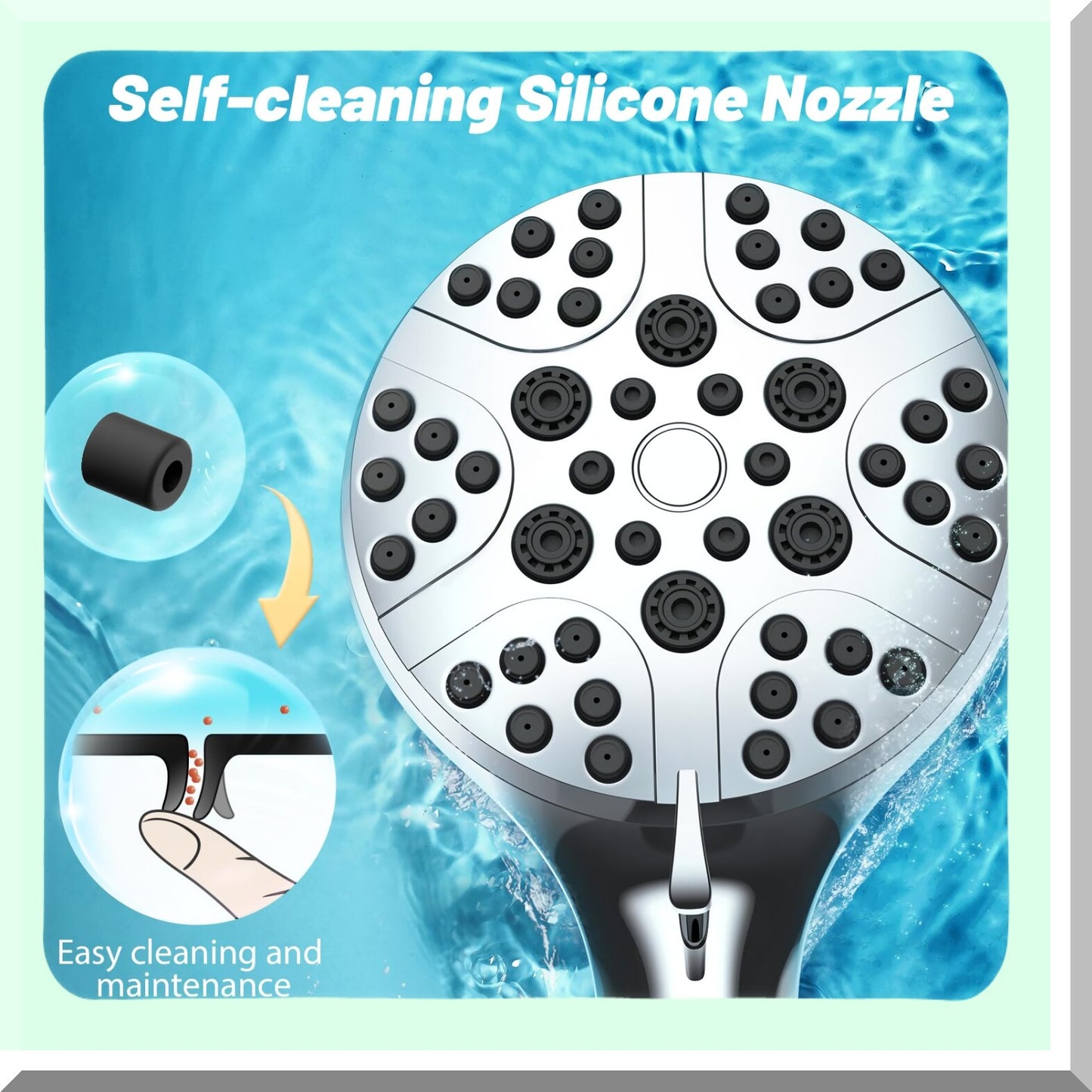High Pressure Shower Head with Handheld Chrome