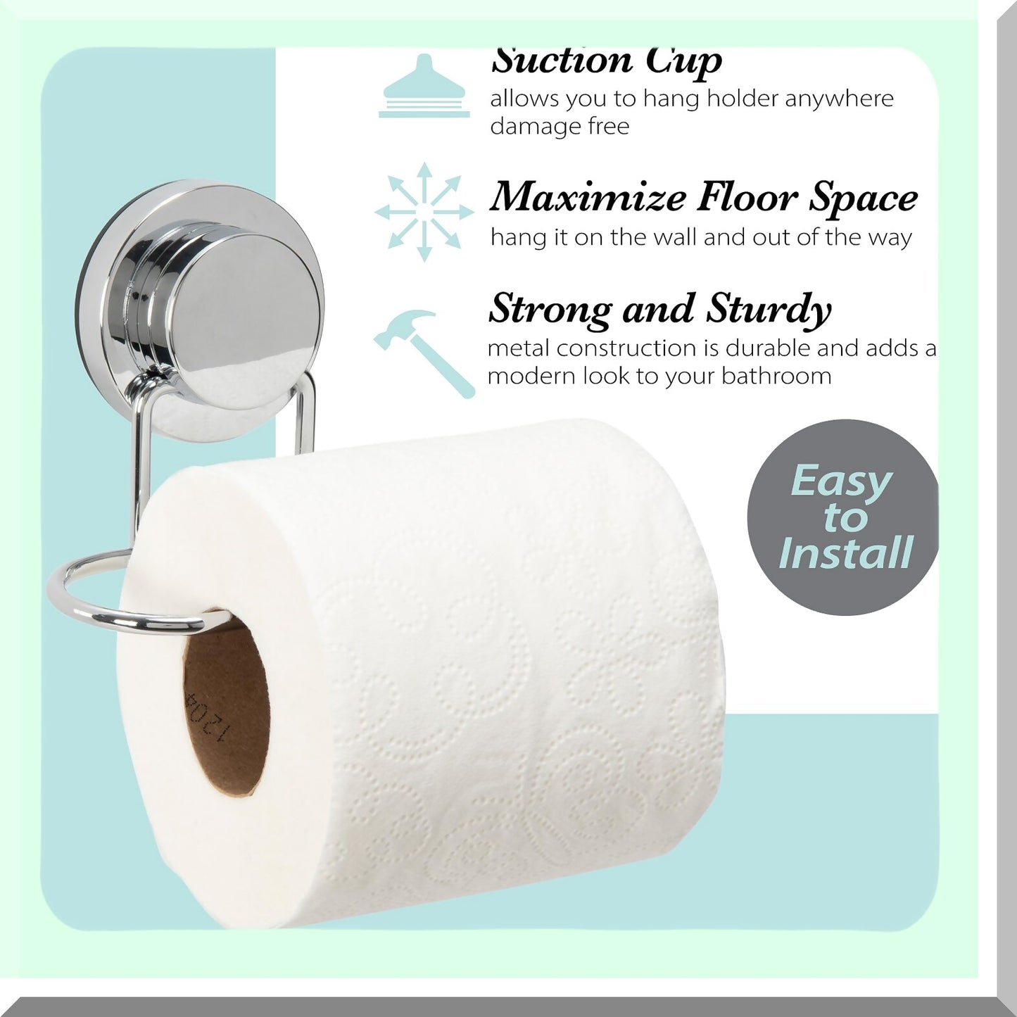Suction Cup Toilet Paper Holder Chrome