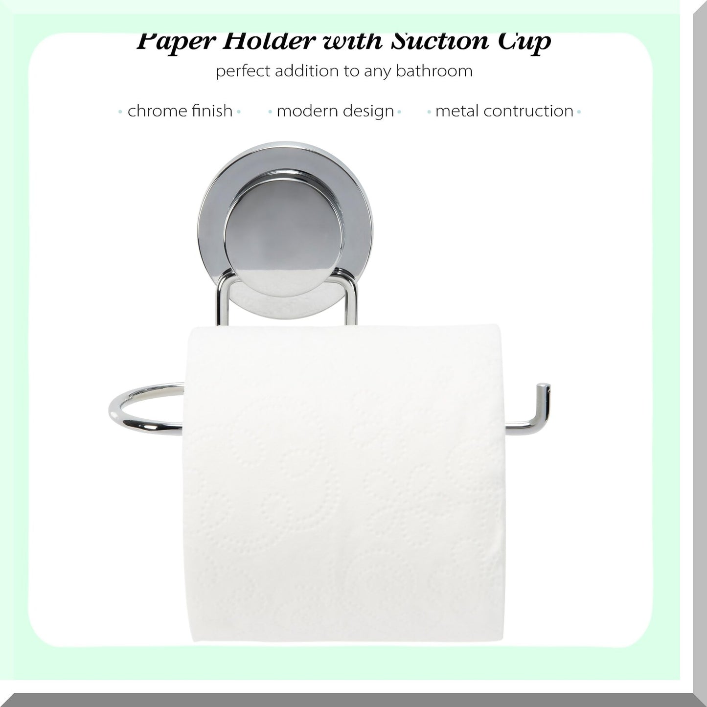 Suction Cup Toilet Paper Holder Chrome