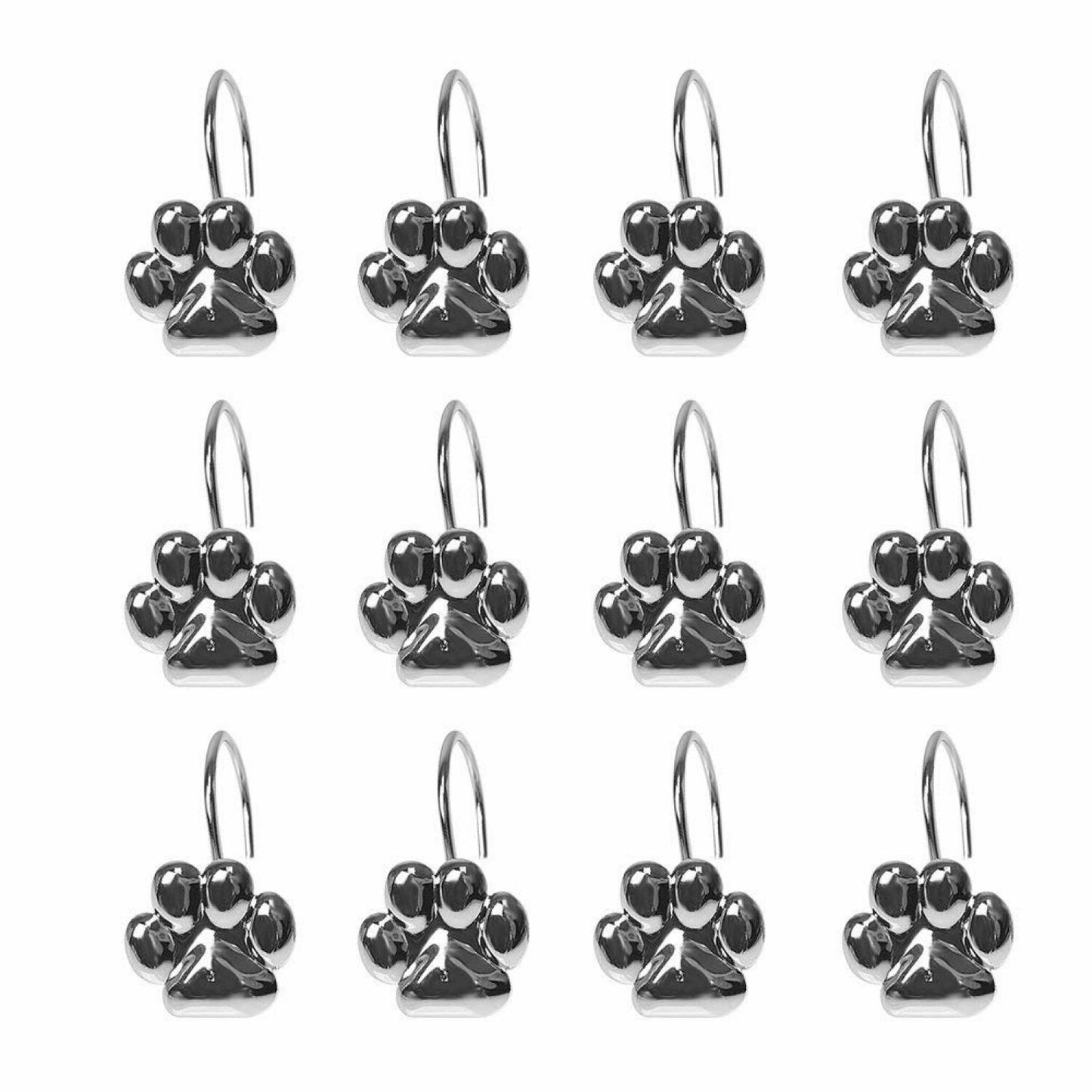 12 Pcs Metal Stainless Steel Shower Curtain Hooks