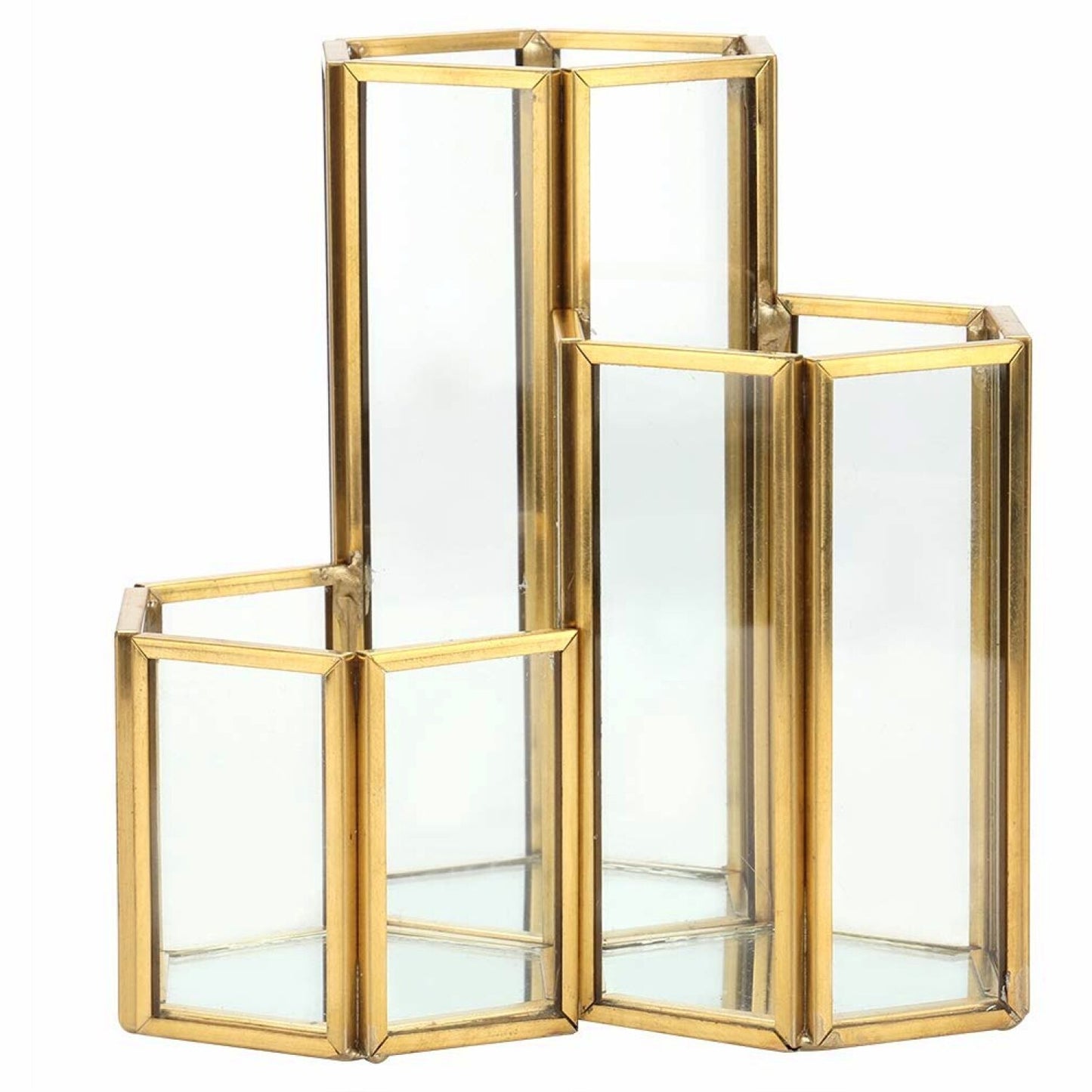 3 Slots Gold Makeup Brush Holder Organizer