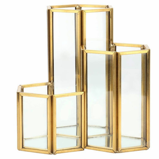 3 Slots Gold Makeup Brush Holder Organizer
