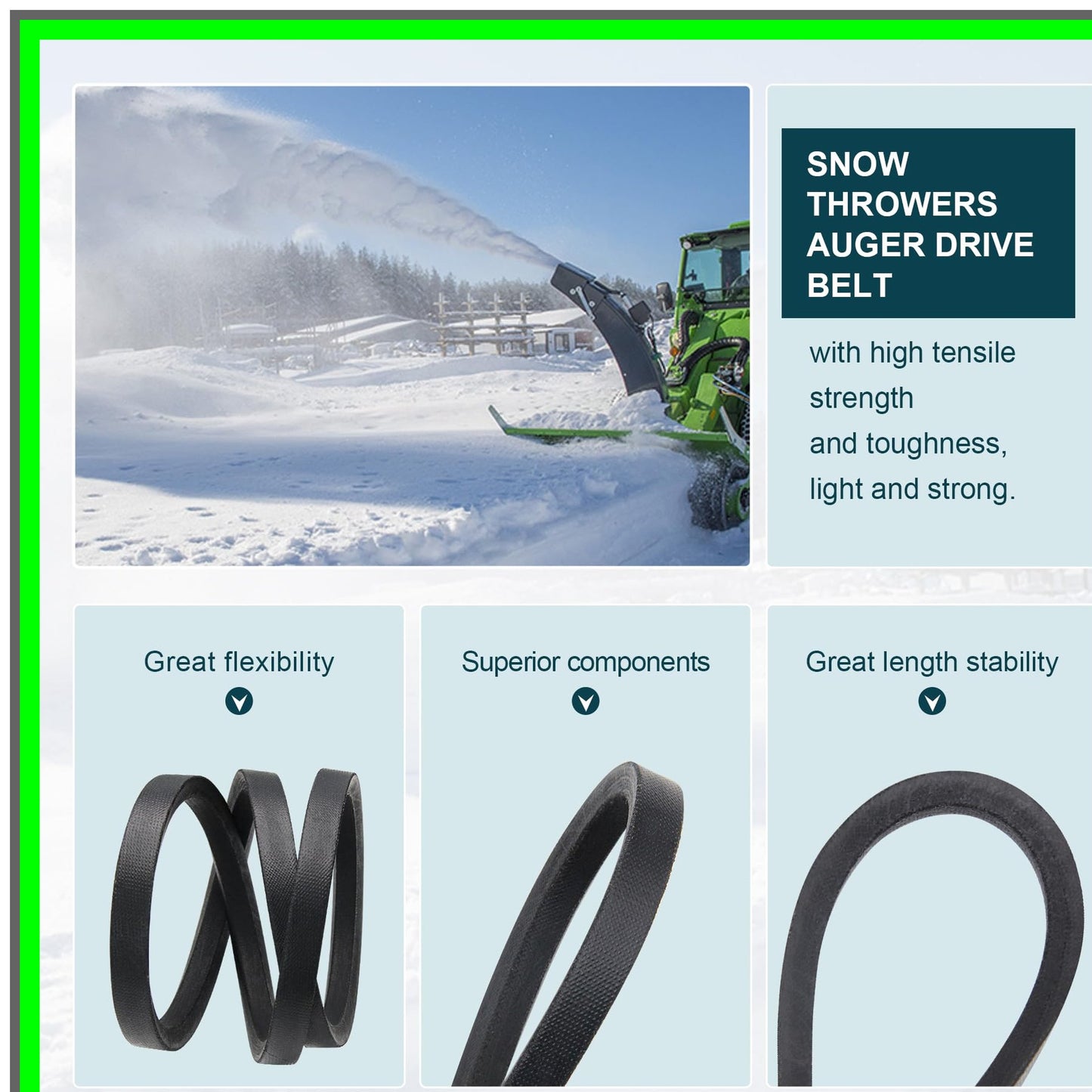 MTD Snowblower Auger Drive Belt Replacement 1/2"x35" 2 Pack