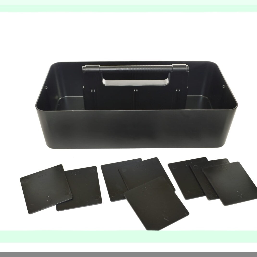Plastic Portable Makeup Caddy Tote Black 15x7x5.1