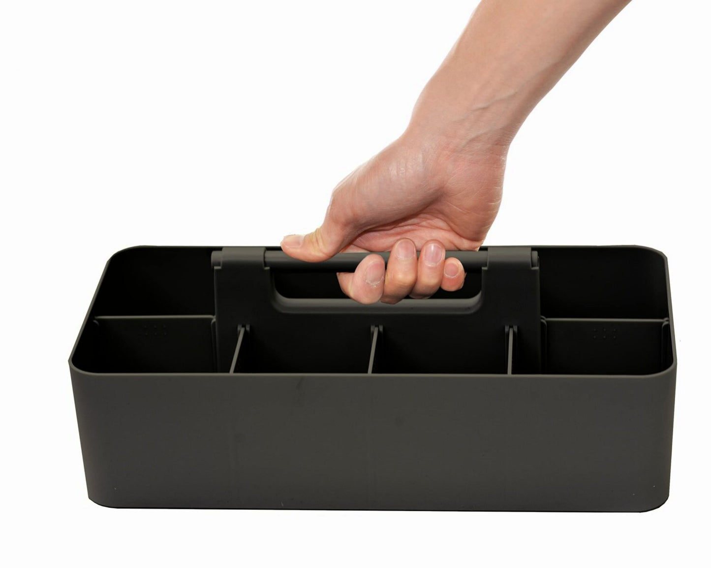 Plastic Portable Makeup Caddy Tote Black 15x7x5.1