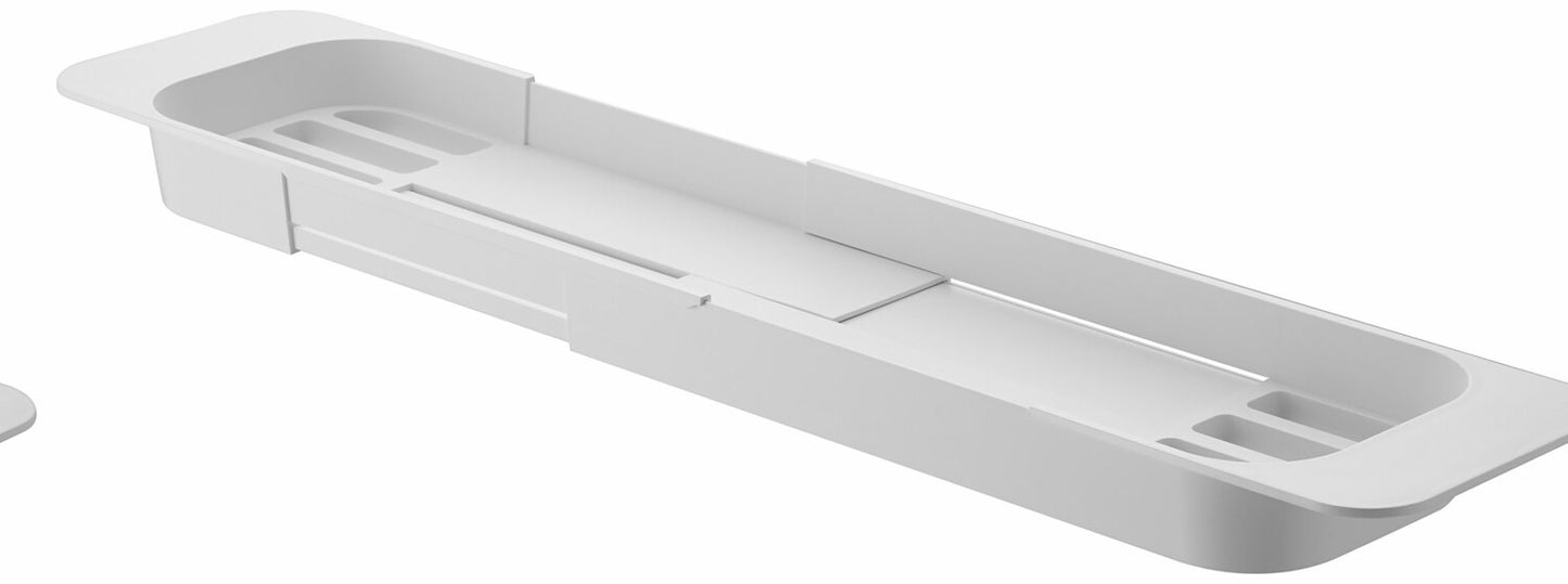 Expandable Bathtub Caddy Bathroom Tray White